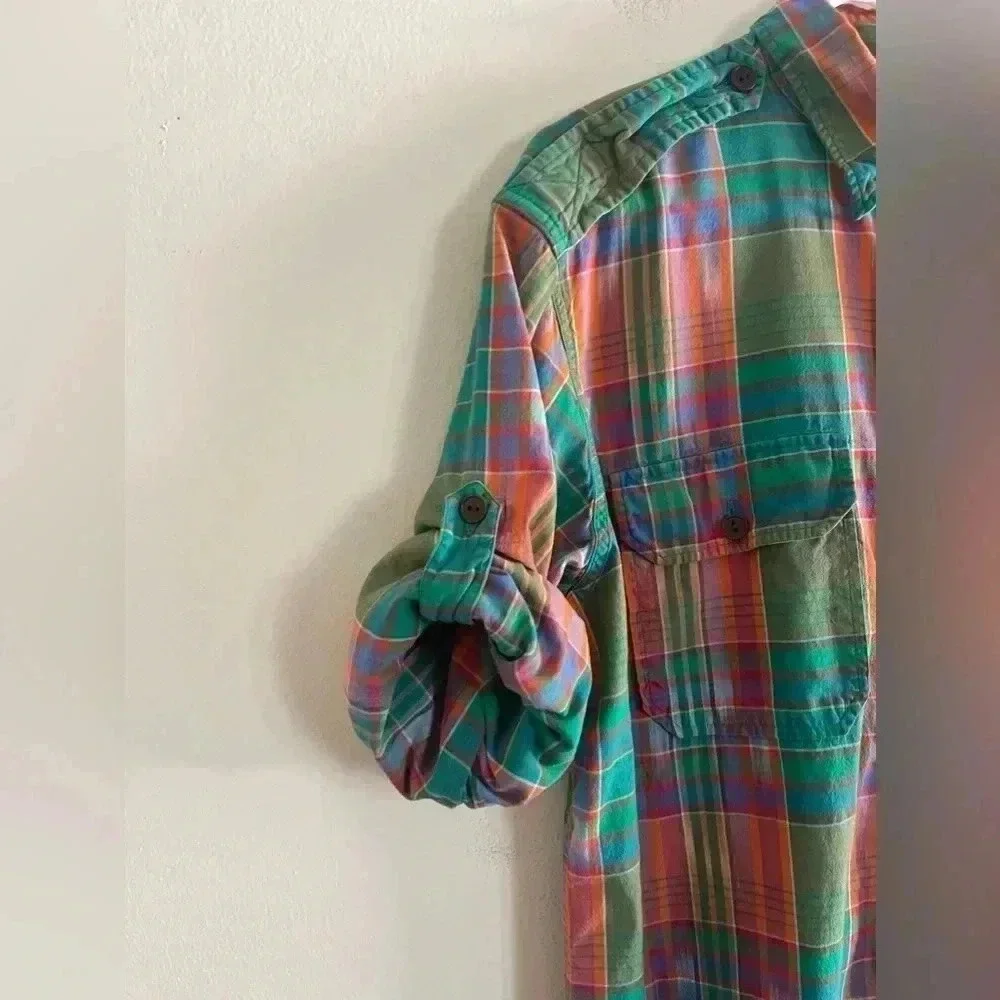 Polo by Ralph Lauren : button down shirt with roll up tabs on sleeves.
